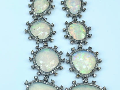 GIA appraised $3,395 natural Opal 4.0ct Diamonds earrings 3.25" 20.6g