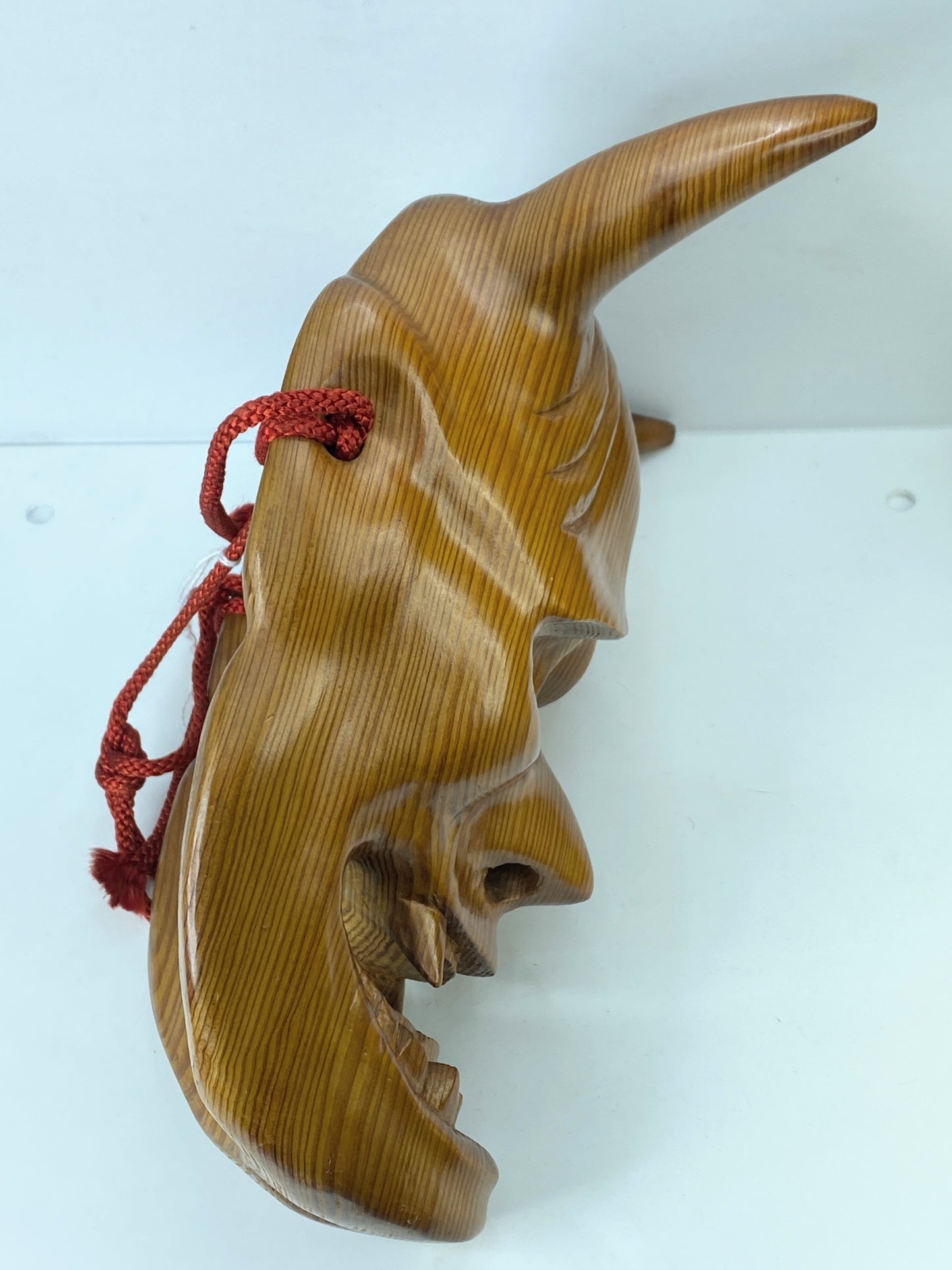 Japanese Wooden Mask Hannya Demon Ogre Kagura Kabuki Title "Hell so Sweet" A349
