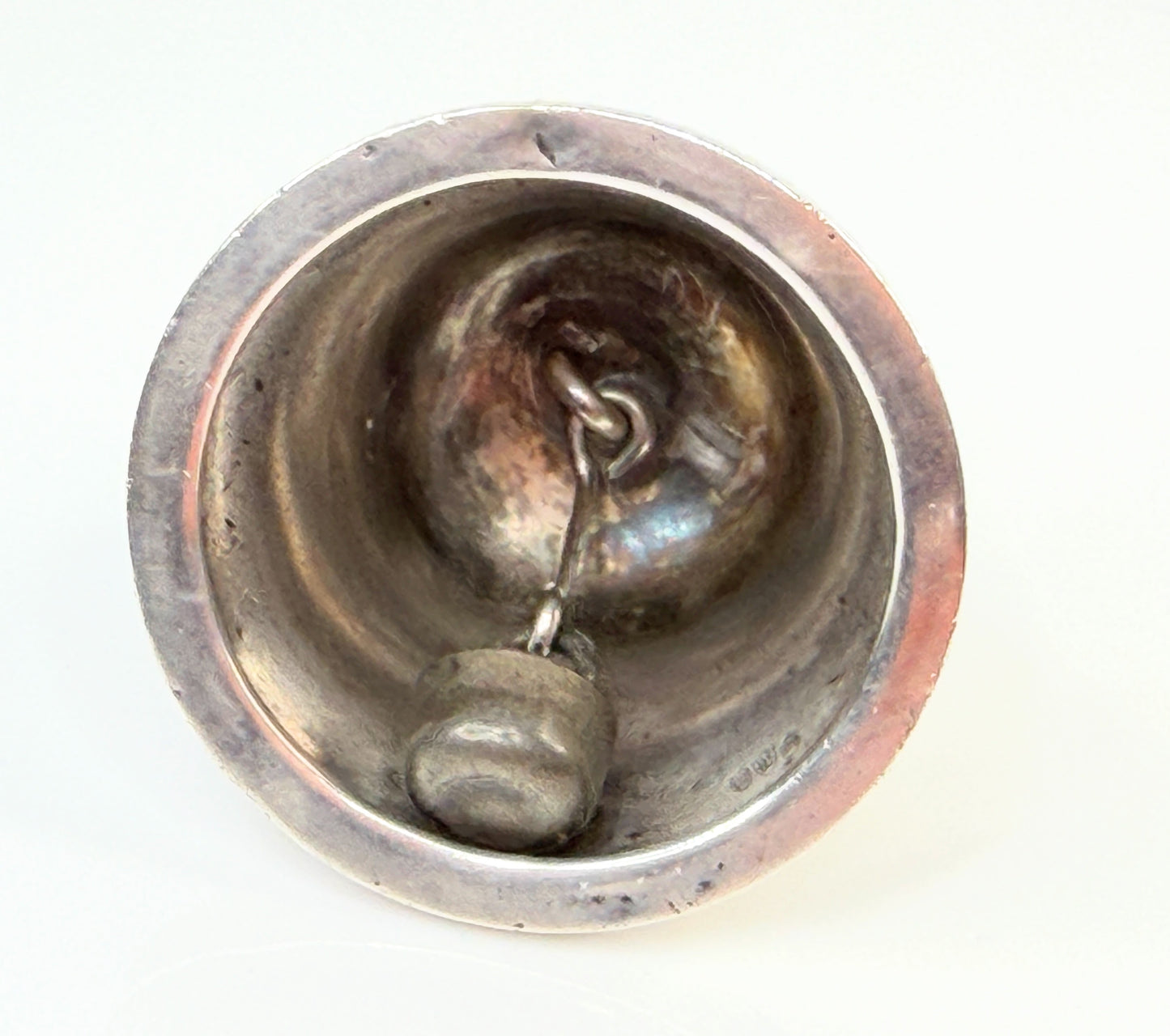 Vintage Sterling Silver Hand Bell Pattern 46 W Mark 34.4g 2 1/4" SS214