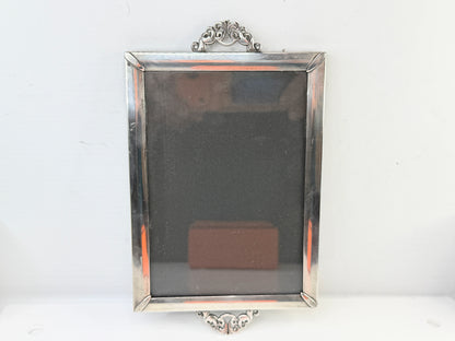 Vintage Sterling Silver Ornate Picture Frame Velvet Back 7.5" SS215