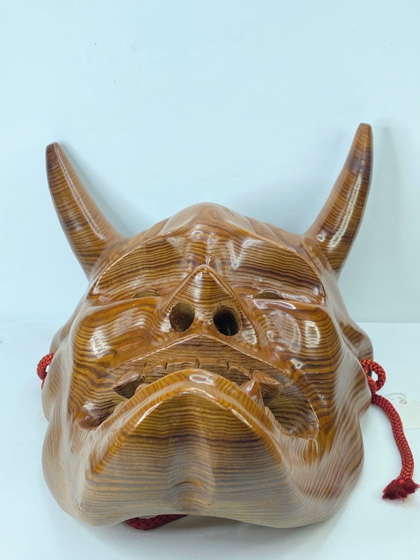 Japanese Wooden Mask Hannya Demon Ogre Kagura Kabuki Title "Hell so Sweet" A349