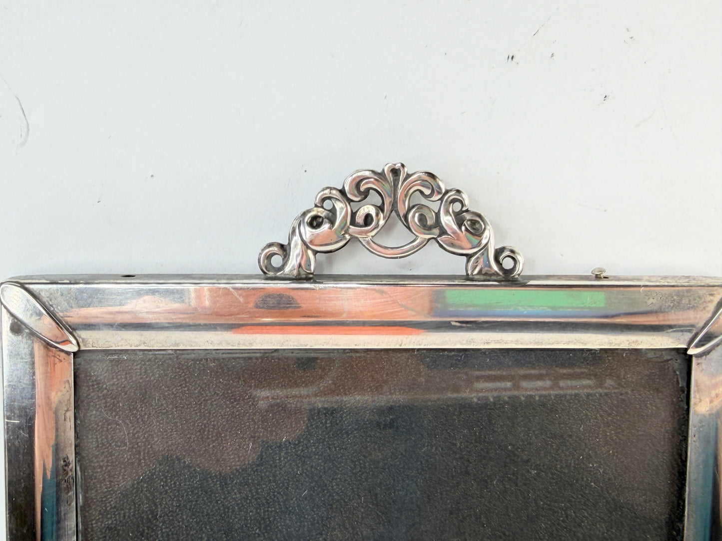 Vintage Sterling Silver Ornate Picture Frame Velvet Back 7.5" SS215