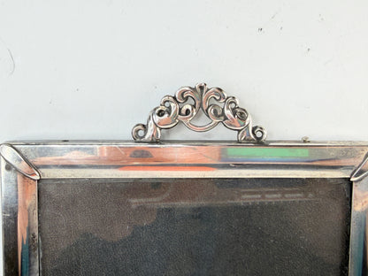 Vintage Sterling Silver Ornate Picture Frame Velvet Back 7.5" SS215