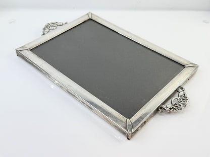 Vintage Sterling Silver Ornate Picture Frame Velvet Back 7.5" SS215