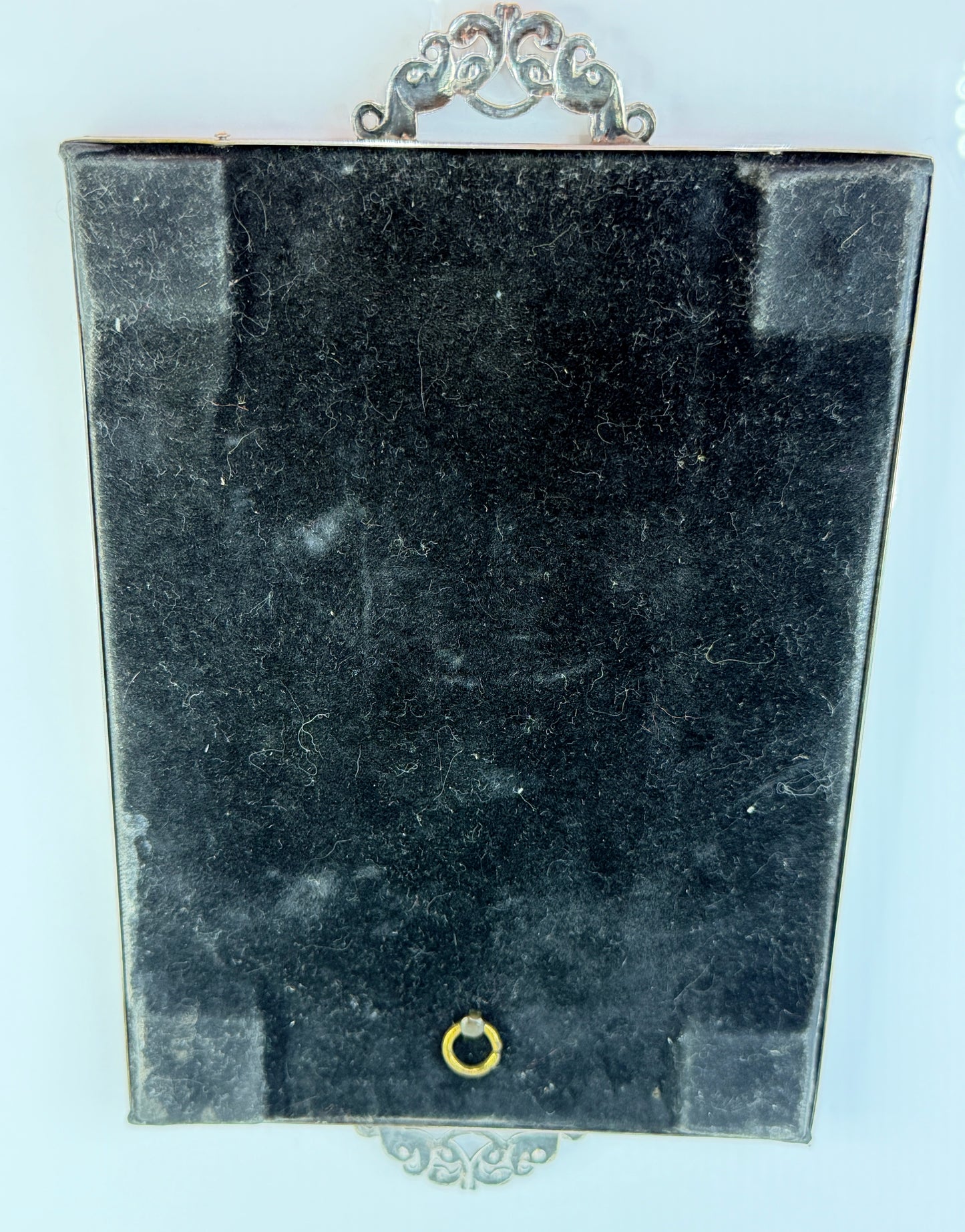 Vintage Sterling Silver Ornate Picture Frame Velvet Back 7.5" SS215