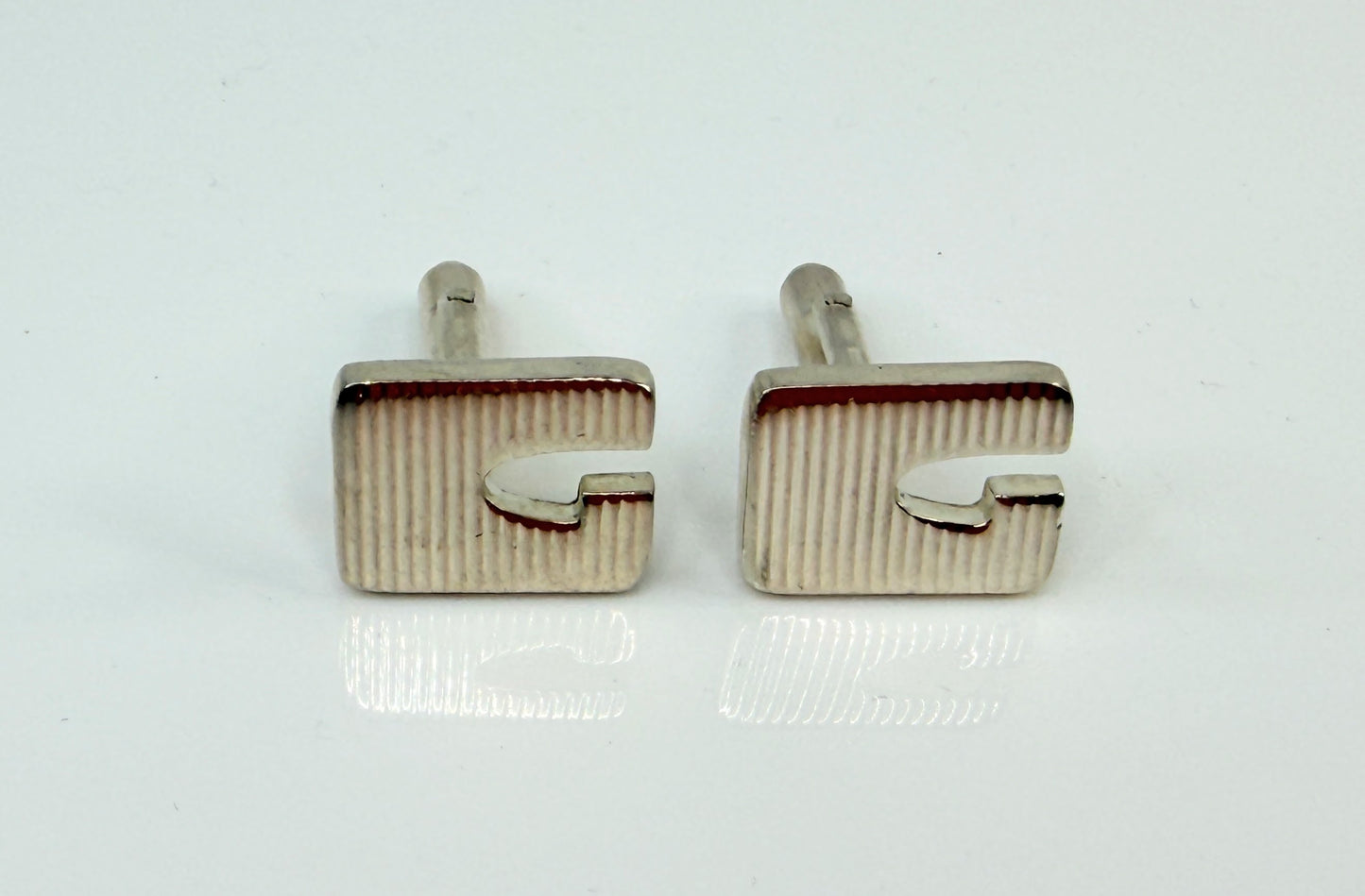 Vintage Gucci Sterling Silver GG Cufflinks Italy 17mm SS216