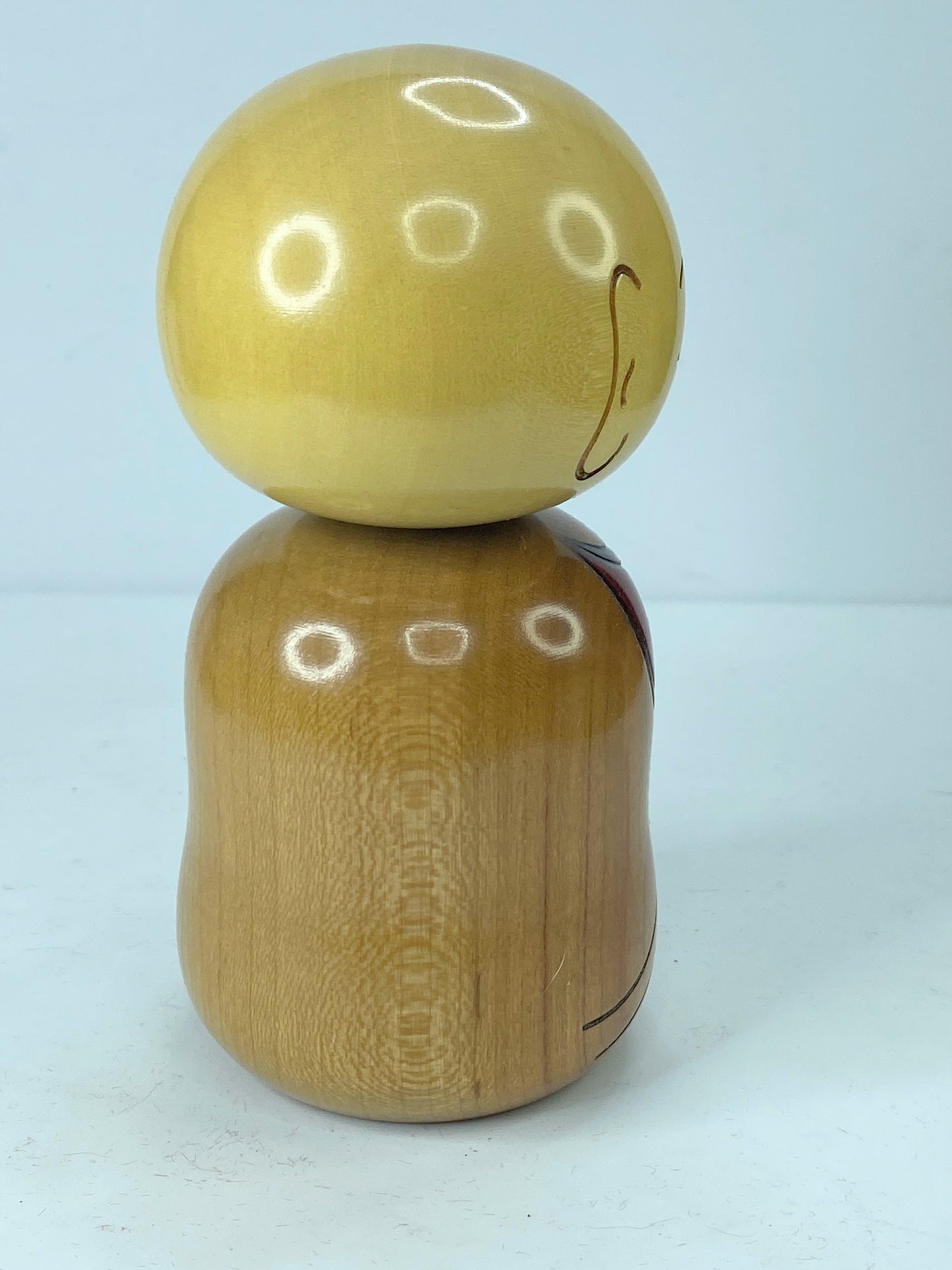 Usaburo Happy Jizo Original Kokeshi Wooden Doll 12.5 x 5.5cm Craftwork box A350