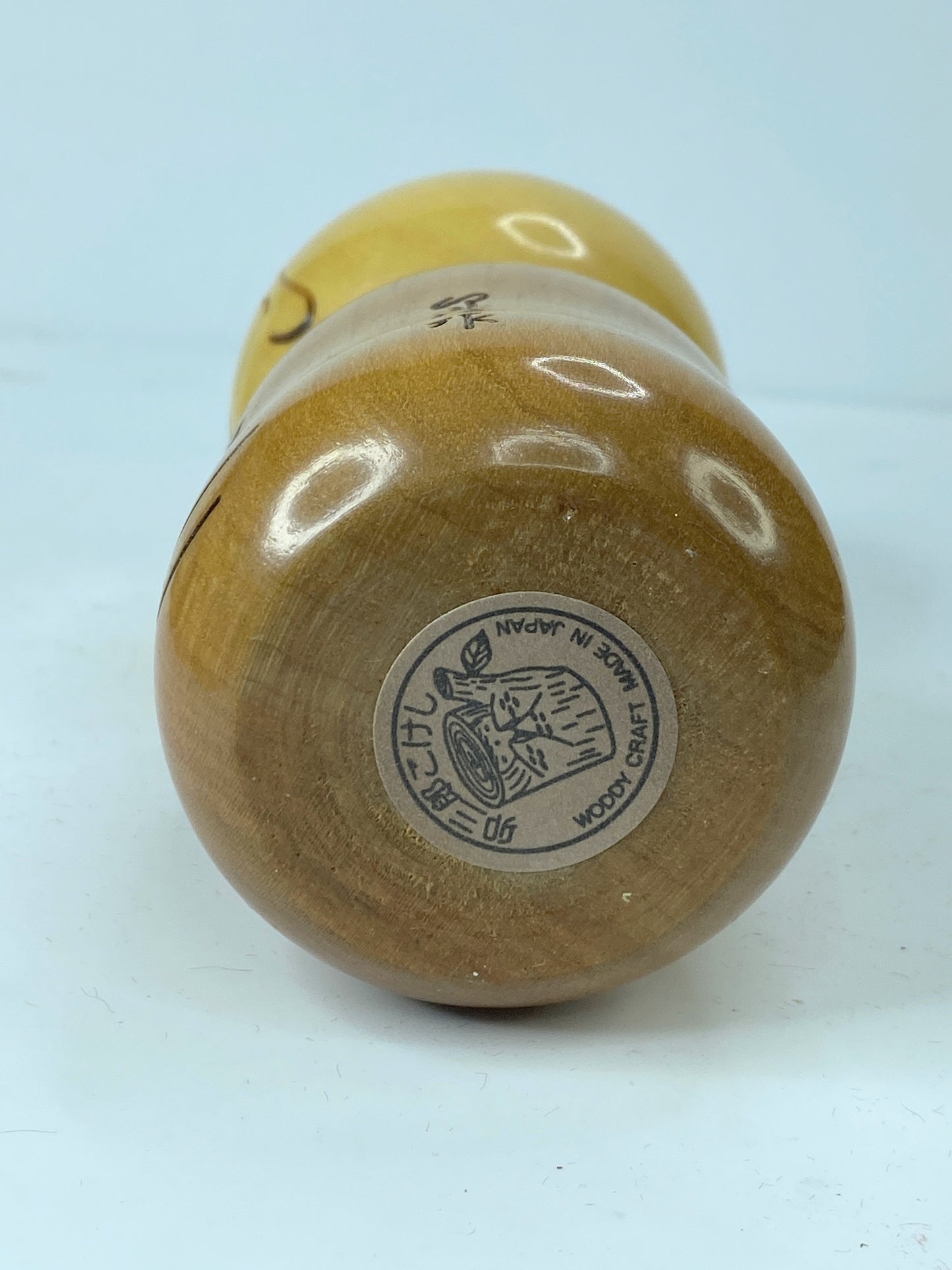 Usaburo Happy Jizo Original Kokeshi Wooden Doll 12.5 x 5.5cm Craftwork box A350