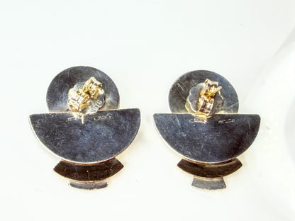 Renown Arlene Siwek Sterling 14K Mabe Pearl Ruby Amethyst Brooch Earrings JR2181