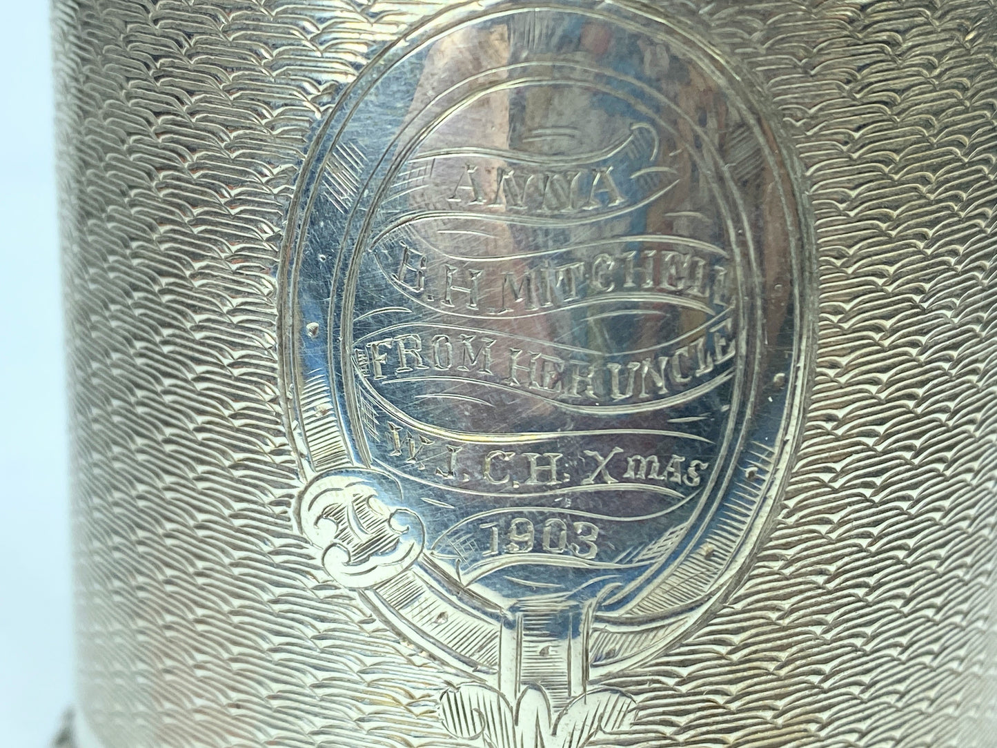 Antique c1903 England The Birmingham Sterling Silver children cup 3 5/15" SS91