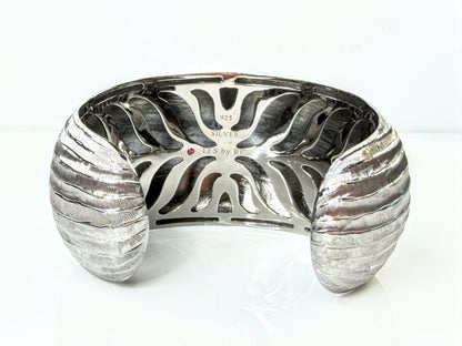 Roberto Coin The Fifth Season Wide Textured Sterling Silver Cuff 6.5" 54g JR2182