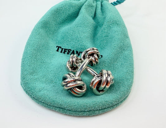 Vintage Tiffany Co Sterling Silver Love Knot Cufflinks 13mm SS218