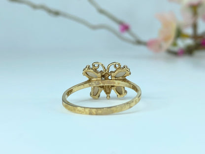 10K yellow gold Opal butterfly lady ring 2.0G JR9689