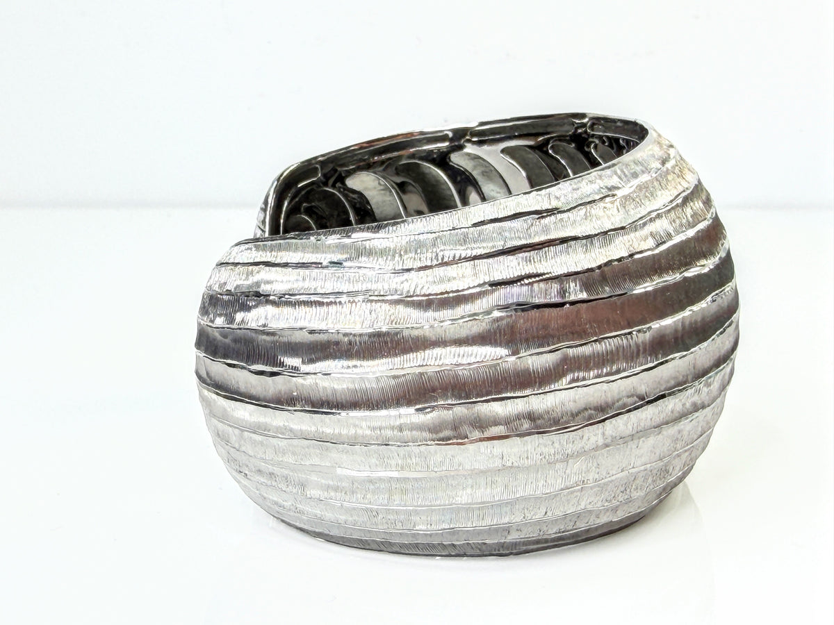 Roberto Coin The Fifth Season Wide Textured Sterling Silver Cuff 6.5" 54g JR2182