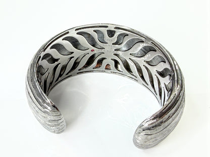 Roberto Coin The Fifth Season Wide Textured Sterling Silver Cuff 6.5" 54g JR2182