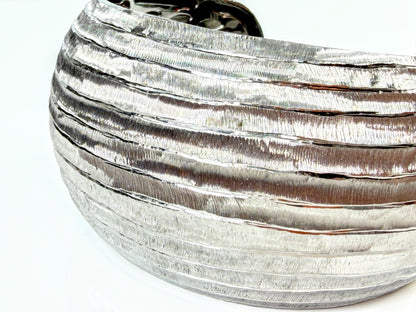 Roberto Coin The Fifth Season Wide Textured Sterling Silver Cuff 6.5" 54g JR2182