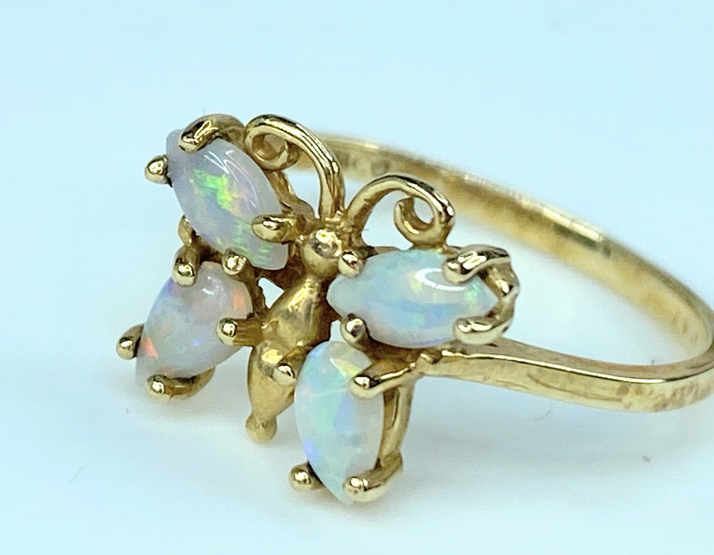 10K yellow gold Opal butterfly lady ring 2.0G JR9689