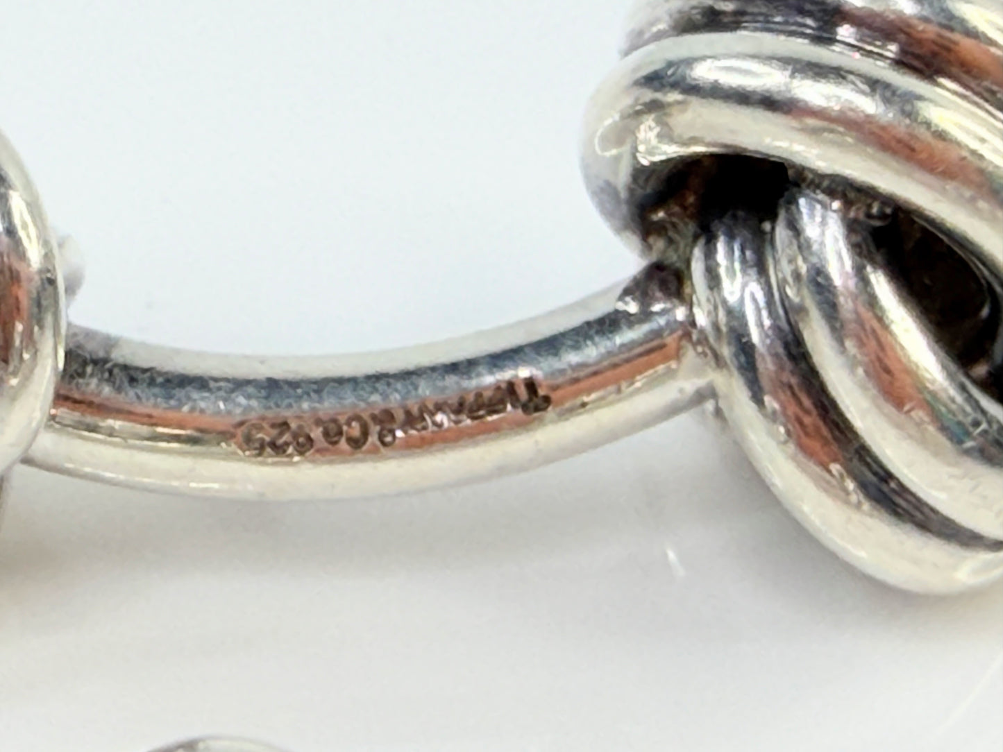 Vintage Tiffany Co Sterling Silver Love Knot Cufflinks 13mm SS218