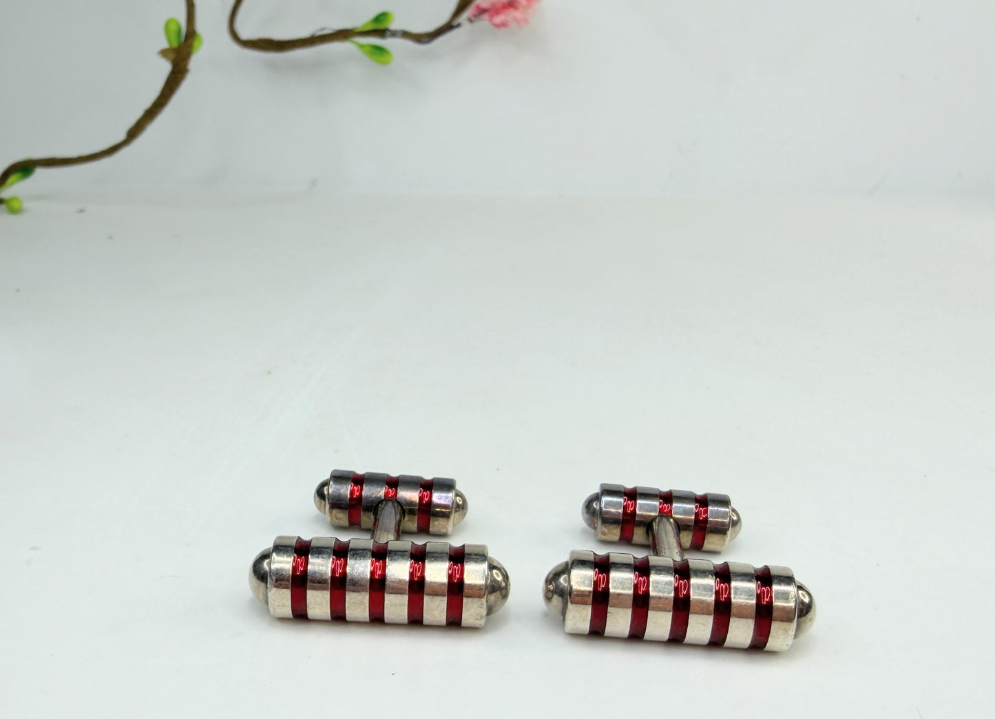 Retired Tiffany & Co Paloma Picasso Sterling Red Enamel Cuff Links SS219
