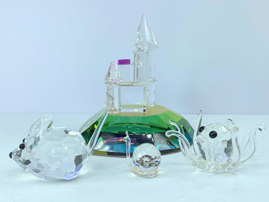 Octopus, a large mouse, a snail and an enchanted castle Crystal set of four S133