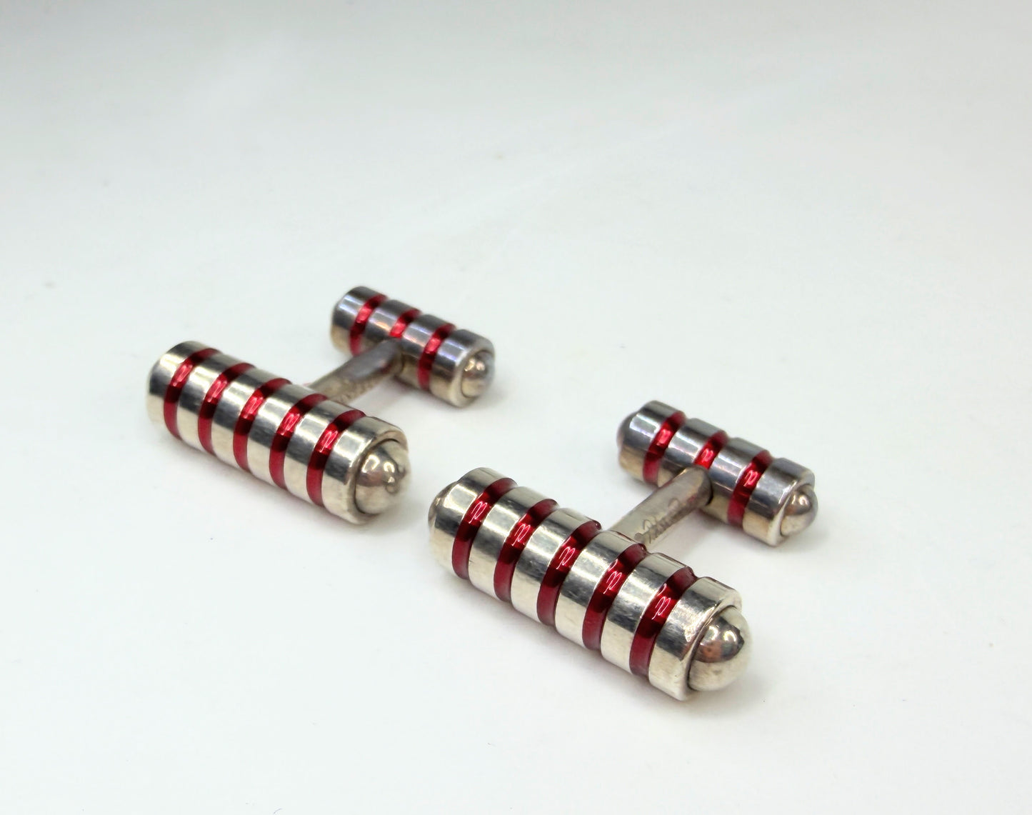 Retired Tiffany & Co Paloma Picasso Sterling Red Enamel Cuff Links SS219