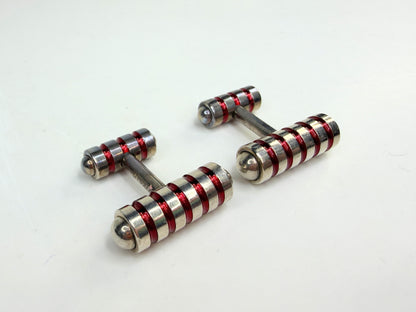 Retired Tiffany & Co Paloma Picasso Sterling Red Enamel Cuff Links SS219