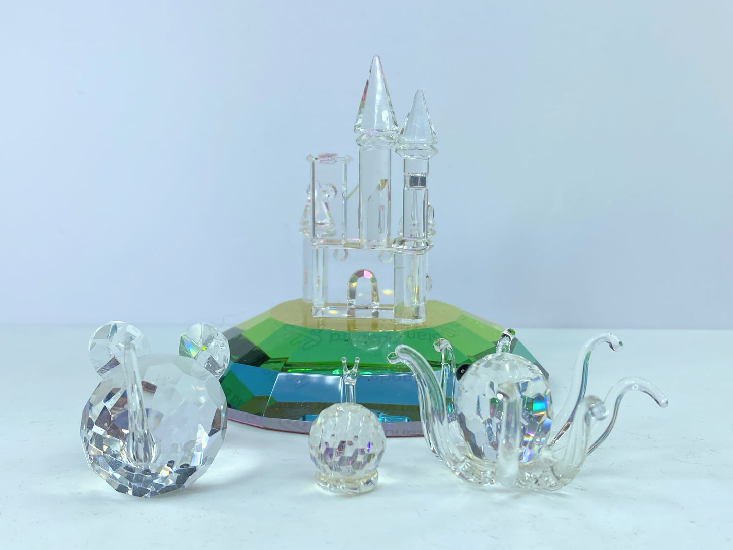 Octopus, a large mouse, a snail and an enchanted castle Crystal set of four S133