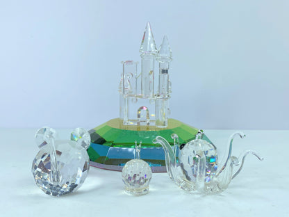 Octopus, a large mouse, a snail and an enchanted castle Crystal set of four S133