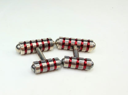 Retired Tiffany & Co Paloma Picasso Sterling Red Enamel Cuff Links SS219