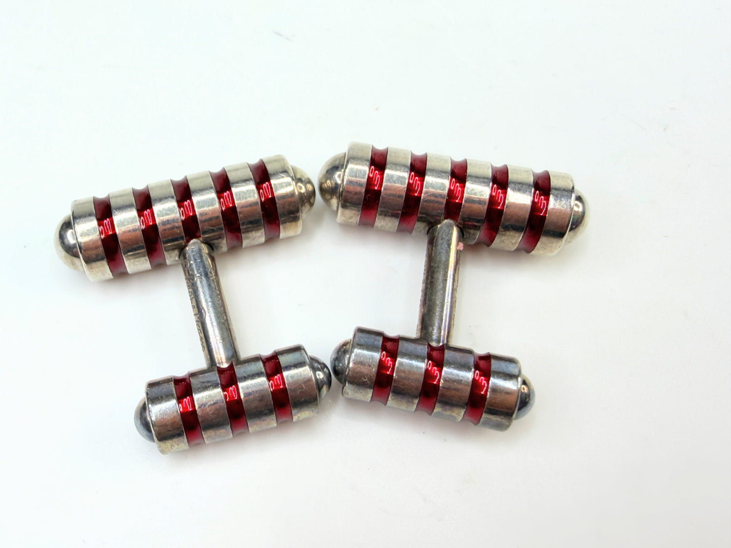 Retired Tiffany & Co Paloma Picasso Sterling Red Enamel Cuff Links SS219