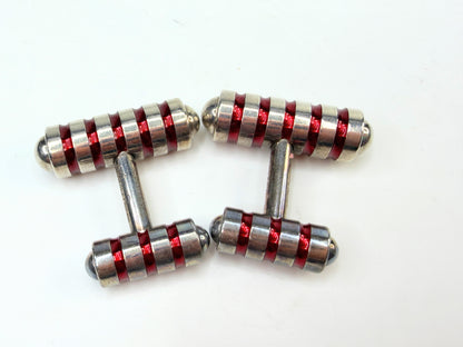 Retired Tiffany & Co Paloma Picasso Sterling Red Enamel Cuff Links SS219
