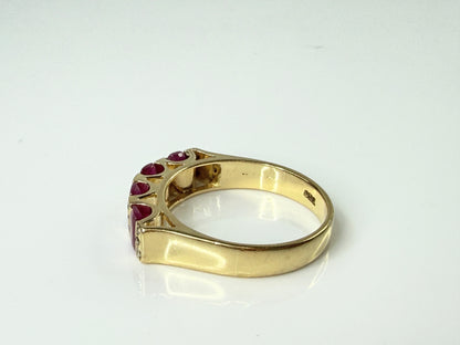 Vintage 18K gold 1.65ct Ruby Diamond Architectural Band Ring 7.3g s11.75 JR2184