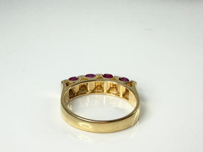 Vintage 18K gold 1.65ct Ruby Diamond Architectural Band Ring 7.3g s11.75 JR2184