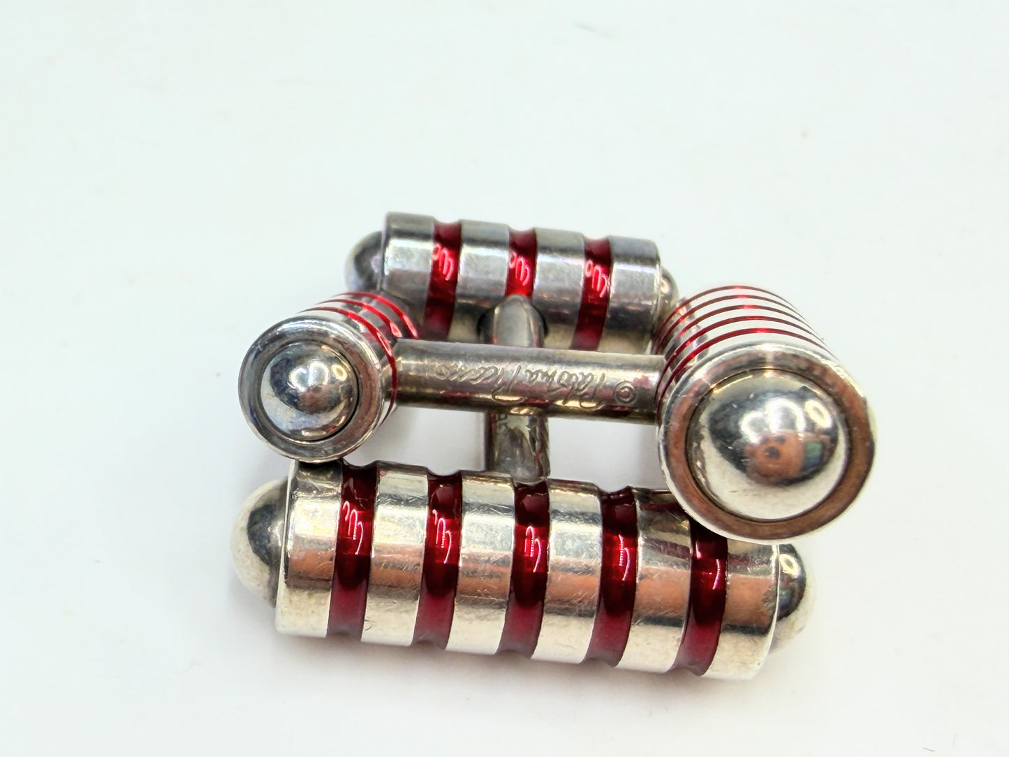 Retired Tiffany & Co Paloma Picasso Sterling Red Enamel Cuff Links SS219
