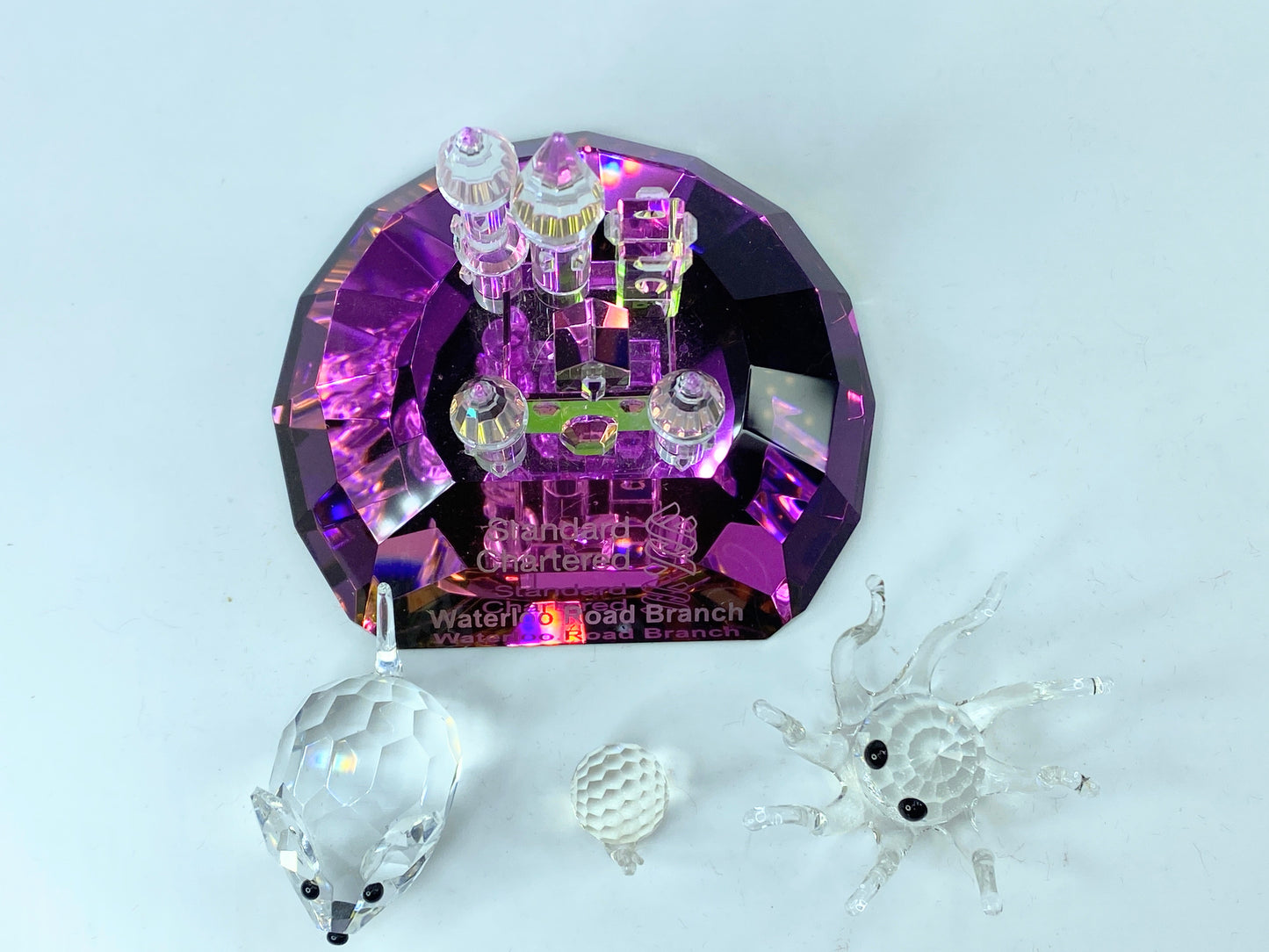 Octopus, a large mouse, a snail and an enchanted castle Crystal set of four S133