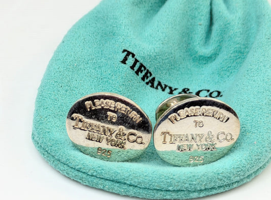 Vintage Tiffany & Co Square Cufflinks Silver 18K Gold Rope SS220