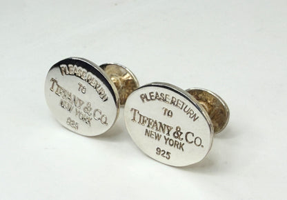 Vintage Tiffany & Co Square Cufflinks Silver 18K Gold Rope SS220