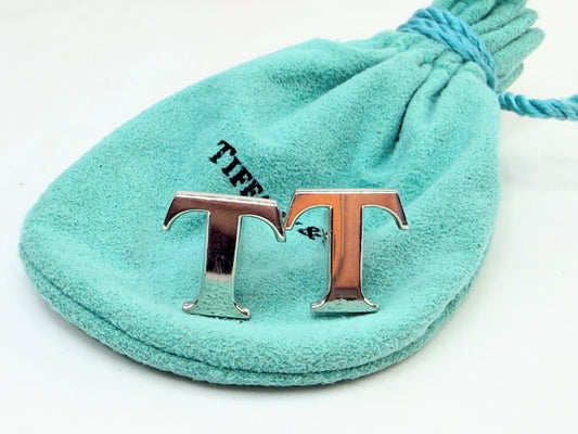 Vintage Tiffany & Co Sterling Silver insignia T Initial Cufflinks SS222