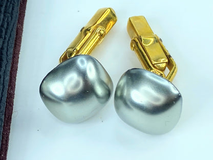 Swank Mid Century Gold tone enamel cufflink & Tuxedo buttons original box JR9707