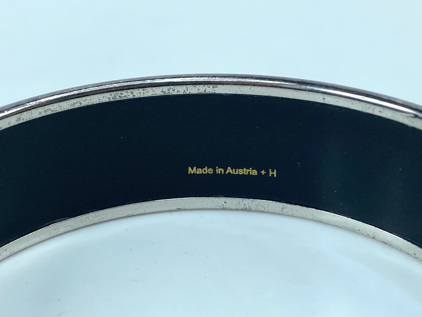 Hermès Enamel Alphabet Animaux 18.5mm Wide Bangle 7.0", no box GS582