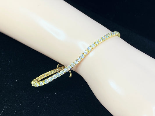 4.45ct G/VS round brilliant Diamond tennis bracelet in 18K yellow gold