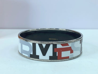Hermes Bracelet Hermes wide 'Capitales' printed 18mm enamel bangle 7" GS583