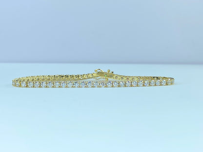 4.45ct G/VS round brilliant Diamond tennis bracelet in 18K yellow gold