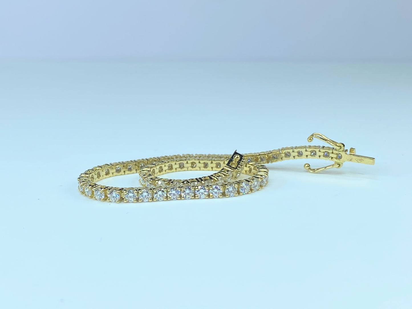 4.45ct G/VS round brilliant Diamond tennis bracelet in 18K yellow gold