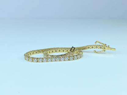 4.45ct G/VS round brilliant Diamond tennis bracelet in 18K yellow gold