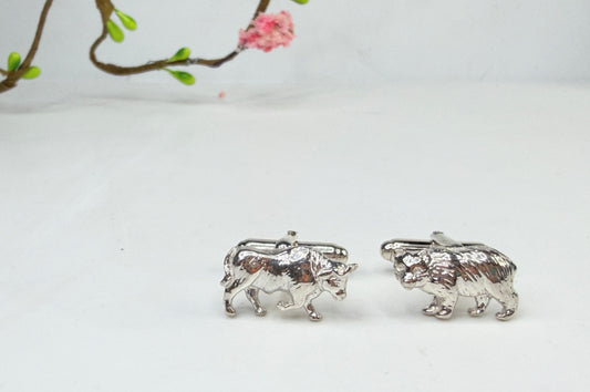Vintage Tiffany & Co Sterling Silver Bear Bull Cufflinks SS225