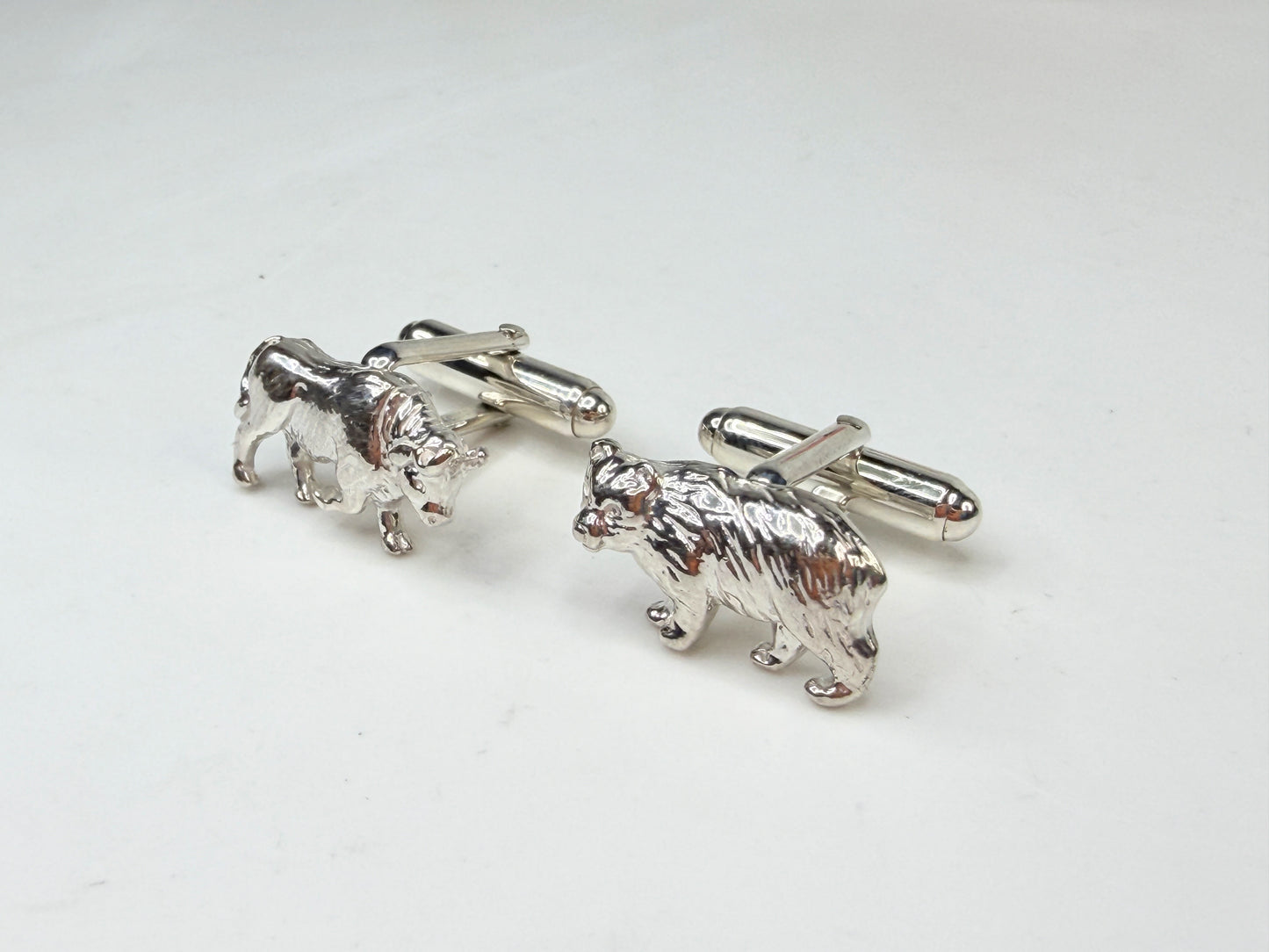 Vintage Tiffany & Co Sterling Silver Bear Bull Cufflinks SS225