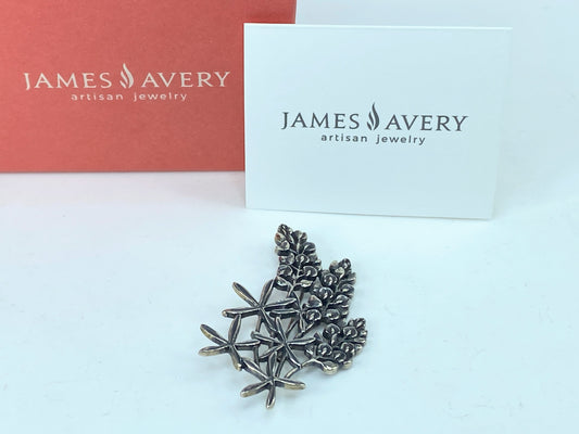 Retired James Avery Bluebonnet Flower Sterling Silver brooch 2.25" 14g JR849