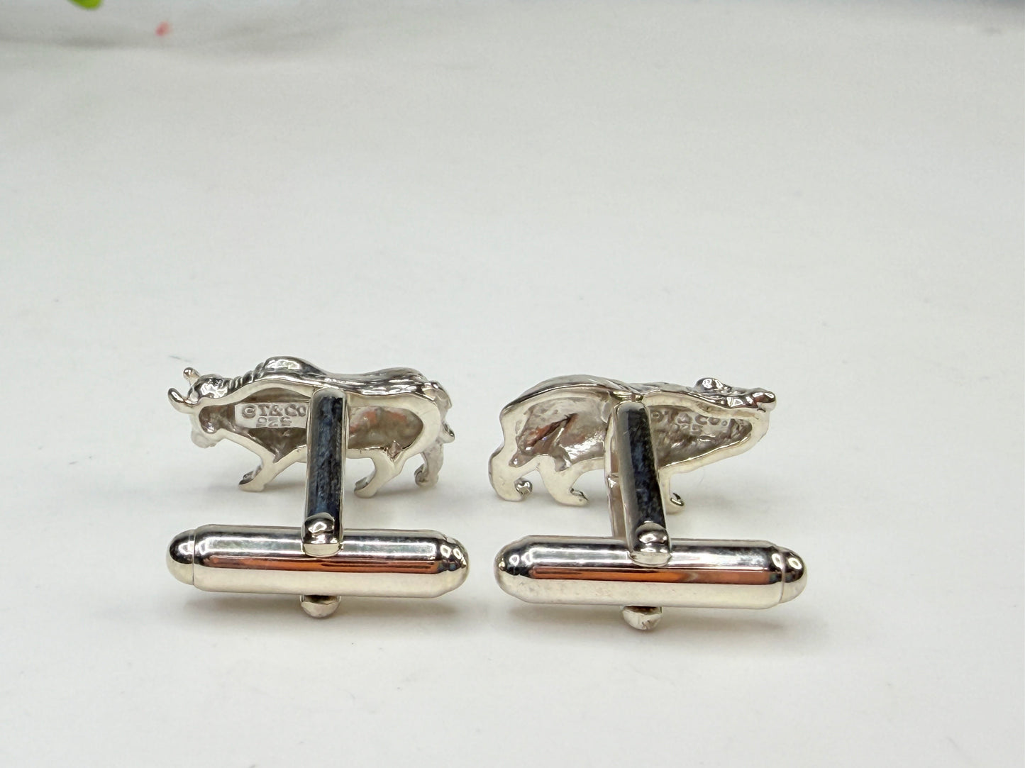 Vintage Tiffany & Co Sterling Silver Bear Bull Cufflinks SS225