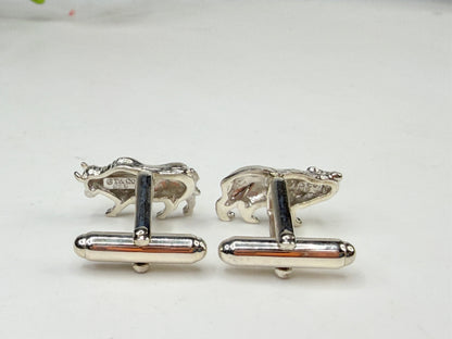 Vintage Tiffany & Co Sterling Silver Bear Bull Cufflinks SS225